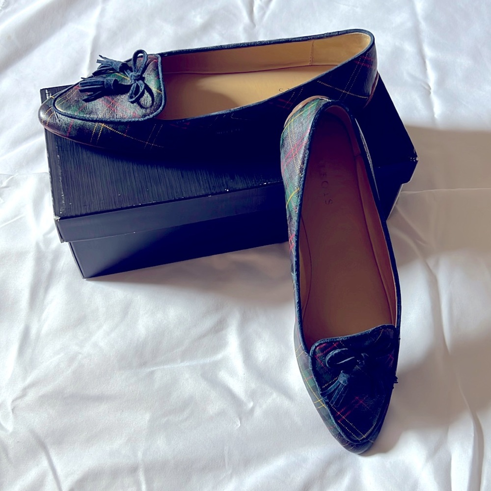 Talbots size 10 flats green/navy